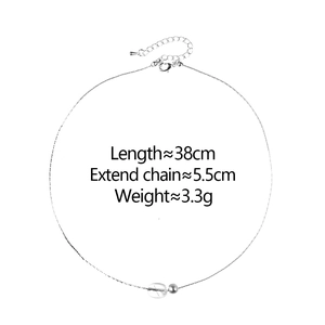 Detail of silver chain necklace with measurement specs 38cm length and lobster clasp