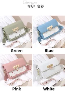 Détails de sacs matelassés en forme de cœur avec boucles en diamant en quatre couleurs