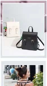 Détail de sacs à dos en cuir PU avec logo doré et pendentif étoile en deux couleurs