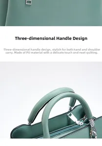 Détail du sac à main en cuir PU vert montrant les coutures et la poignée texturée