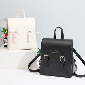 Sac à Dos Femme en Cuir PU Mode Style Coréen Petit Sac d'École Avec Pendentif Étoile Sac à Dos de Voyage Minimaliste