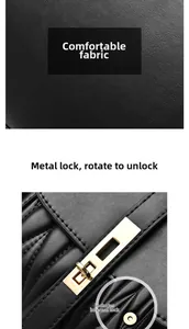 Detail of black lychee grain leather with high-quality golden twist-lock metal hardware