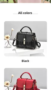 Detail view of V-quilted faux leather crossbody bag with golden lock and top handle