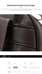 Macro detail of dark brown leather backpack showing H-letter pattern and strap connection