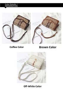 Three elegant vintage crossbody bags with classic monogram canvas and adjustable straps