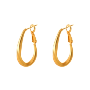 Minimalist matte gold geometric teardrop earrings with twisted texture in premium style
