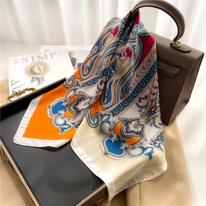 Paisley Square Scarf Faux Satin Polyester Satin Bandana Neck Head Hair Accessory Vintage Style For Women