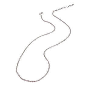Sleek minimalist silver-plated chain necklace featuring a delicate twisted rope texture