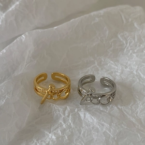 Elegant adjustable gold and silver nail rings with cubic zirconia pavé and chain design