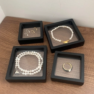 Square black PE film suspension jewelry storage boxes in multiple sizes for necklaces and rings