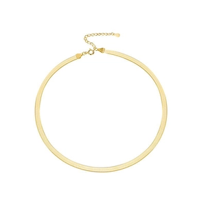 Minimalistische goldene Schlangenkette aus Edelstahl mit verstellbaren flachen Gliedern