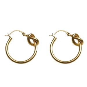 Boucles d'oreilles créoles nouées en or mat au design rétro élégant pour femme