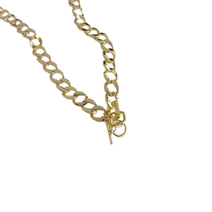 Elegante vergoldete Gliederkette mit minimalistischem OT-Knebelverschluss für Damen