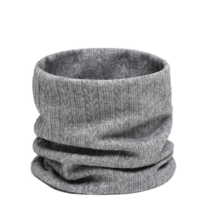 Tour de cou en tricot gris uni pour hommes et femmes avec motif de blé chaleureux
