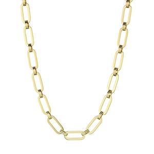 Collana a catena spessa stile punk retrò da donna con finitura lucida placcata in oro