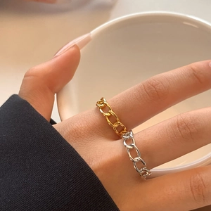 Anello Catena Svuotato Retro Rame Regolabile Aperto Gioielli Da Dito Minimalisti Donne Uomini Accessori Moda