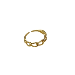Anello dorato vintage minimalista con design a catena vuota e fascia aperta
