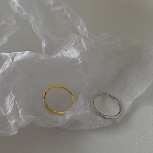 Minimalist irregular wave texture open rings in gold and silver finish for women