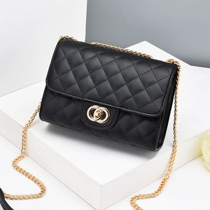 Sac Bandoulière Matelassé Élégant pour Femmes Mode Cuir PU Petit Sac à Épaule Carré Avec Chaîne en Métal Doré Cadeau