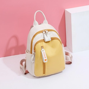 Women Oxford Cloth Backpack Contrast Color Large Capacity Multi Pocket Casual Travel School Bag Fashion Preppy
