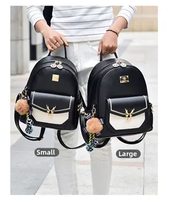 Comparaison de sacs à dos bicolores, petit et grand modèles, avec décor de cerf doré