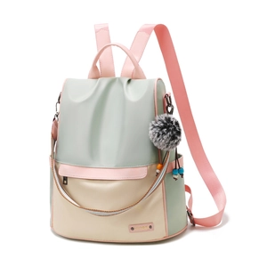 Damen Oxford-Gewebe Rucksack Diebstahlschutz Reisetasche Geräumiger Koreanischer Modischer Schultertasche Mit Plüschball