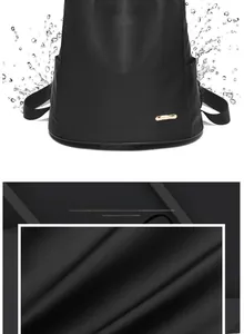 Détail du tissu en nylon imperméable d'un sac à dos noir avec texture anti-froissage