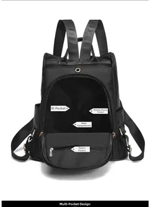 Détails de l'intérieur du sac à dos montrant le système de rangement multi-poches