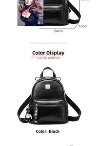 Detail of crocodile pattern backpack with golden zipper and a cute white bear pendant