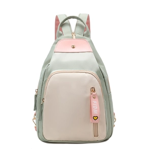 Women's Oxford Cloth Fashion Backpack Patchwork Small Chest Bag With Floral Embroidery Multi-Functional Daily Travel Mini Bag