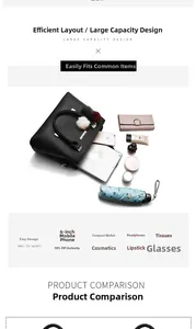Detailed interior storage view of large black leather bag showing daily essentials