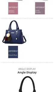 Detail view of lychee pattern faux leather handbags in multiple colors with pompom charm