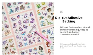 Close-up of laser holographic ocean stickers being peeled with tweezers for scrapbooking