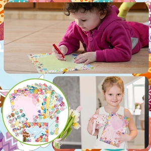 Easter stationery set with cute rabbit envelopes, colorful writing paper and stickers