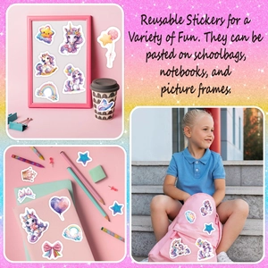 Autocollants licorne laser étanches pour enfants déco DIY sur mugs et carnets
