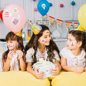 Autocollants Joyeux Anniversaire de dessin animé pour fête et décoration de gâteaux