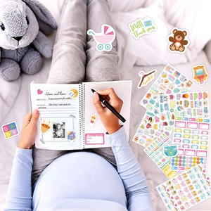 Lot d'autocollants de grossesse et de bébé pour scrapbooking et agenda de maman