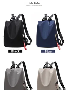Diebstahlsichere Nylon-Rucksäcke in Schwarz, Blau, Grau und Beige erhältlich