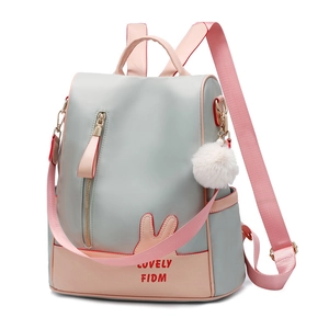Chic oxford fabric backpack for women with bunny ears and large capacity storage