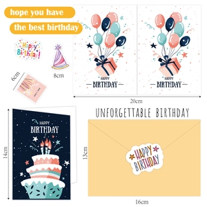DIY Birthday Card Set with Envelopes and Decorative Stickers in Pastel Colors