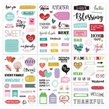 Close-up of 6 sheets of colorful waterproof cartoon stickers for planners and journals