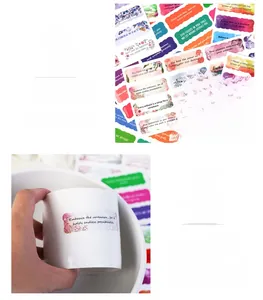 Waterproof vinyl inspirational stickers shown applied to a water bottle surface