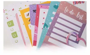 Detailed view of 8 colorful pink DIY journal plan stickers with to-do lists and heart designs
