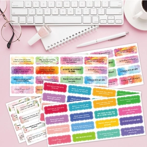 240pcs watercolor inspirational quote stickers for diaries and water bottles