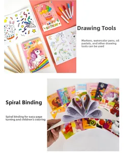 Vue détaillée de cahiers de coloriage pour enfants avec reliure à piqûre à cheval