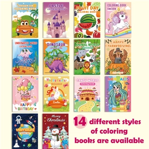Lot de 14 cahiers de coloriage pour enfants avec thèmes dinosaures, licornes et espace
