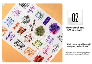 Waterproof and sun-resistant clear aesthetic stickers with motivational English phrases