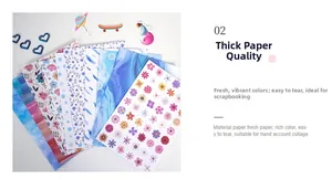 Detailed view of thick material journaling paper with floral and starry patterns