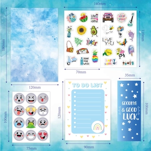 Blue DIY journal set with watercolor stickers, to-do list and creative stationery accessories