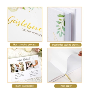 Livre d'or de mariage allemand avec dorure à l'or et papier épais premium